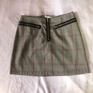 Cooperative Plaid Menswear Zipper Mini Skirt